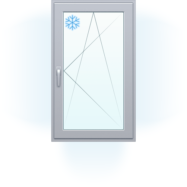 Алюминиевое окно одностворчатое с поворотно-откидной створкой